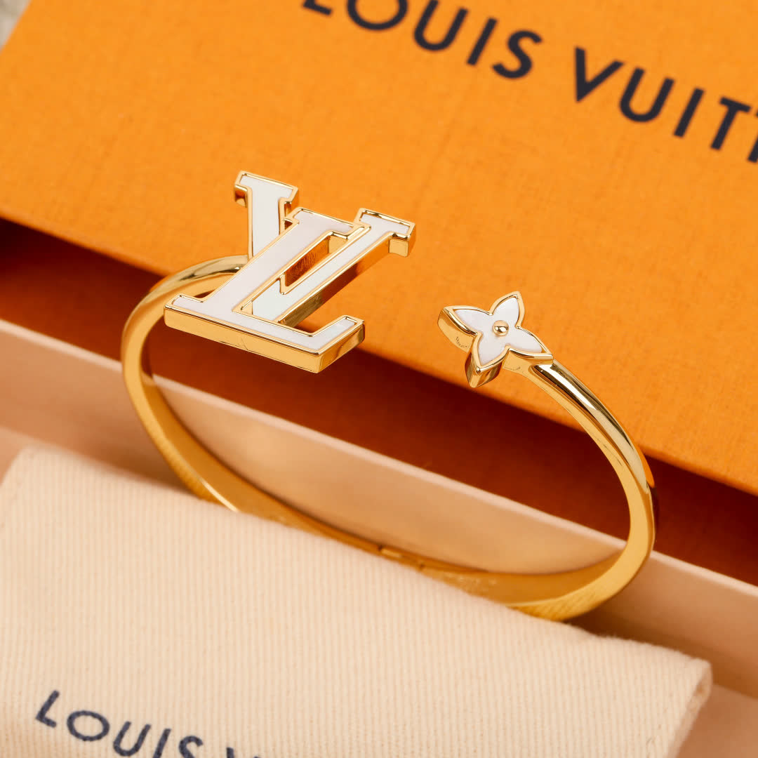 Louis Vuitton Gold Tone Monogram Bracelet